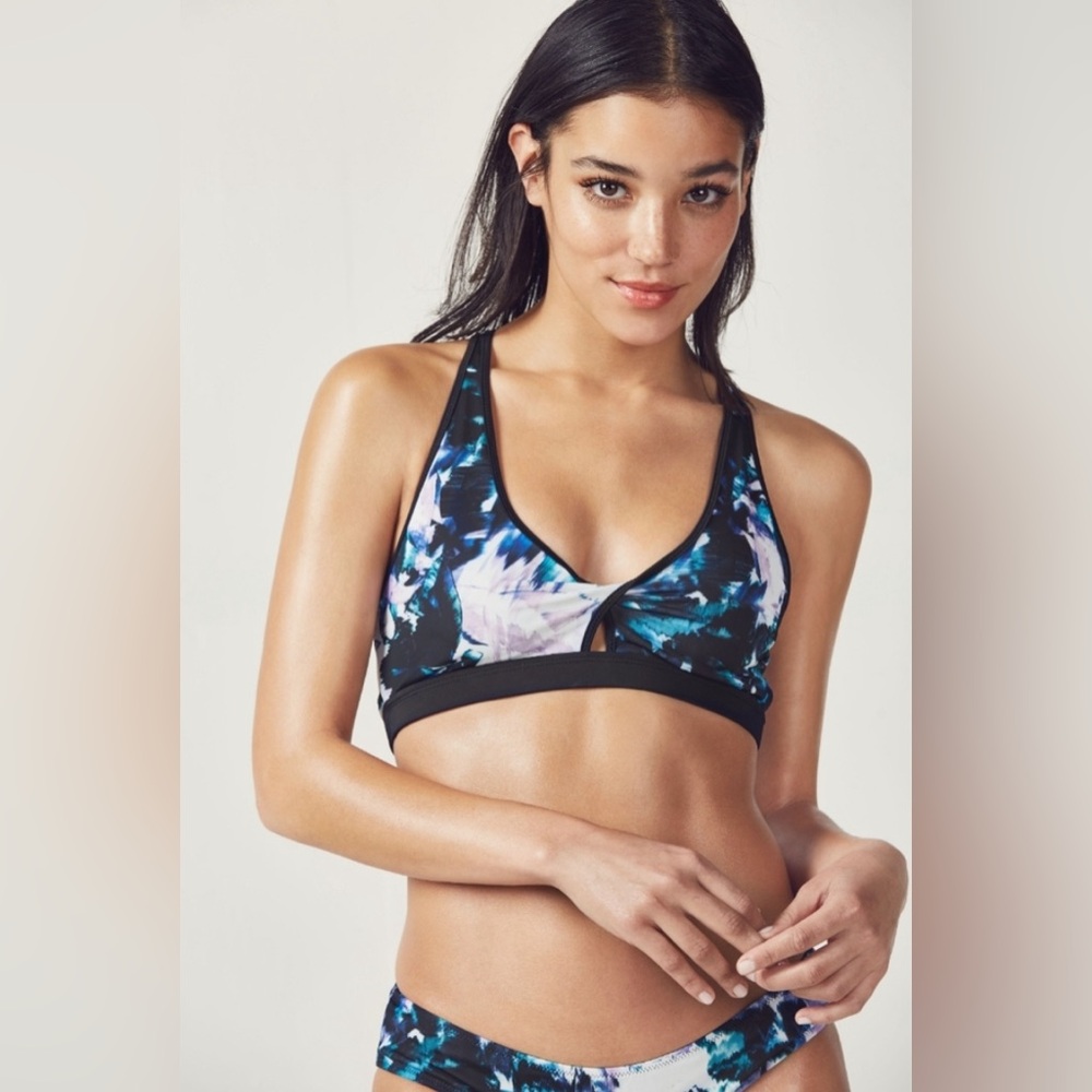 Fabletics Black and Blue Bikini with Dynamic Design